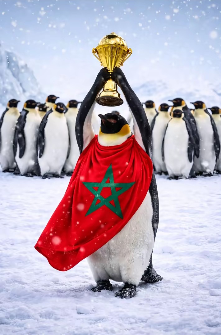 bougayuo's tweet photo. Now I know where the penguin went by itself.
😂😂🤣
#Afcon2025
#morocco #fotbool https://t.co/PKMICmY0RH