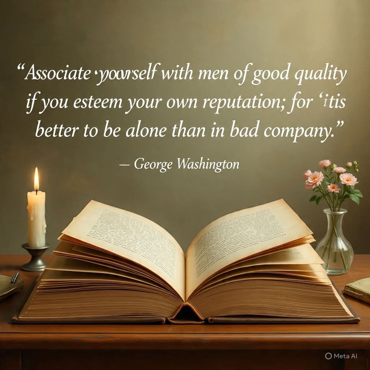 "Associate yourself with men of good quality if you esteem your own reputation; for ‘tis better to be alone than in bad company. “ George Washington