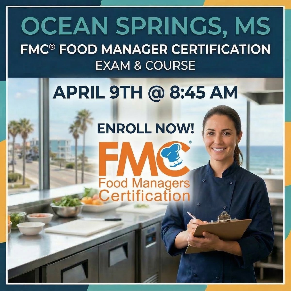 HRBUniversal's tweet photo. Ocean Springs Food Managers! 📍🛡️

Get your FMC® Certification with HRBUniversal. This is a high-level review + electronic exam for pros.

💸 $149 Early Bird | $99 Exam Only

Register: https://t.co/8TruusU2kv

#OceanSprings #FoodSafety #HRBUniversal #MSCoast https://t.co/opIfUoQVke