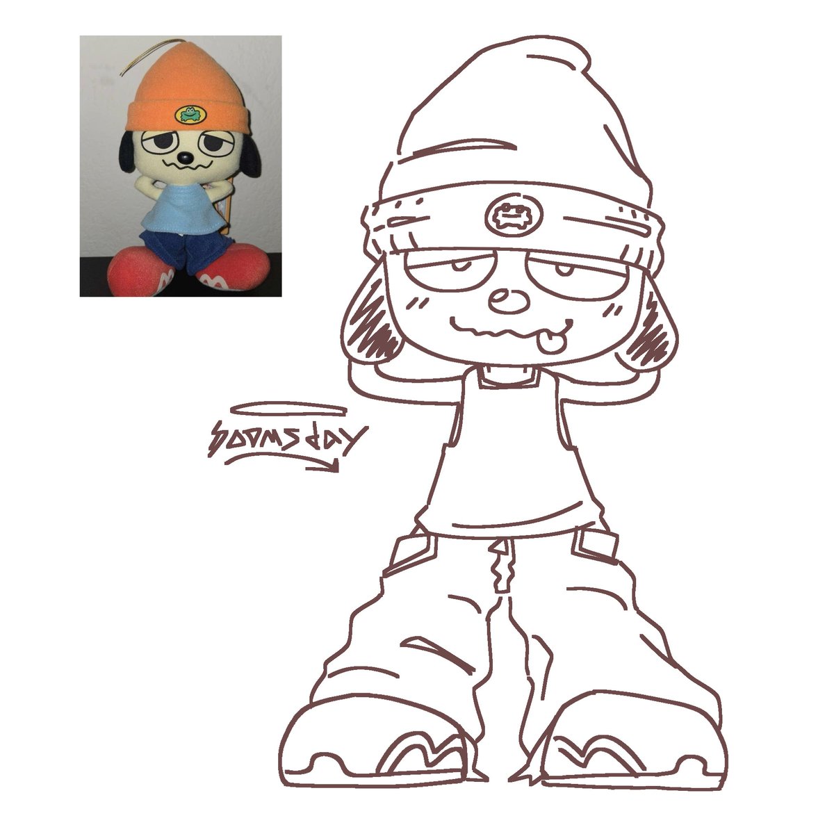 Doomsday_1988's tweet photo. If you own this plush send me pictures of him he's rlly ugly....... #parappa #parappatherapper #ptr #playstation #ps #art #plushy #collection https://t.co/2jq7YHKglo