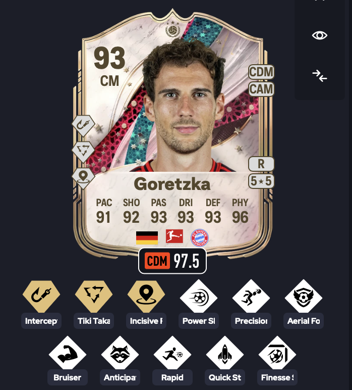 FC26EvoLegend's tweet photo. Name: Leon Goretzka
Club: FC Bayern München
Nation: Germany
League: Bundesliga
Position: CM/CDM/CAM

Evo amount: 15
Match amount: 30 matches
Total price: 520.000 coins – 1.650 points

(Stats and evo chain are listed below)

Follow @FC26EvoLegend for more evos
#FC26 #EVO https://t.co/JOoMbiGEU8