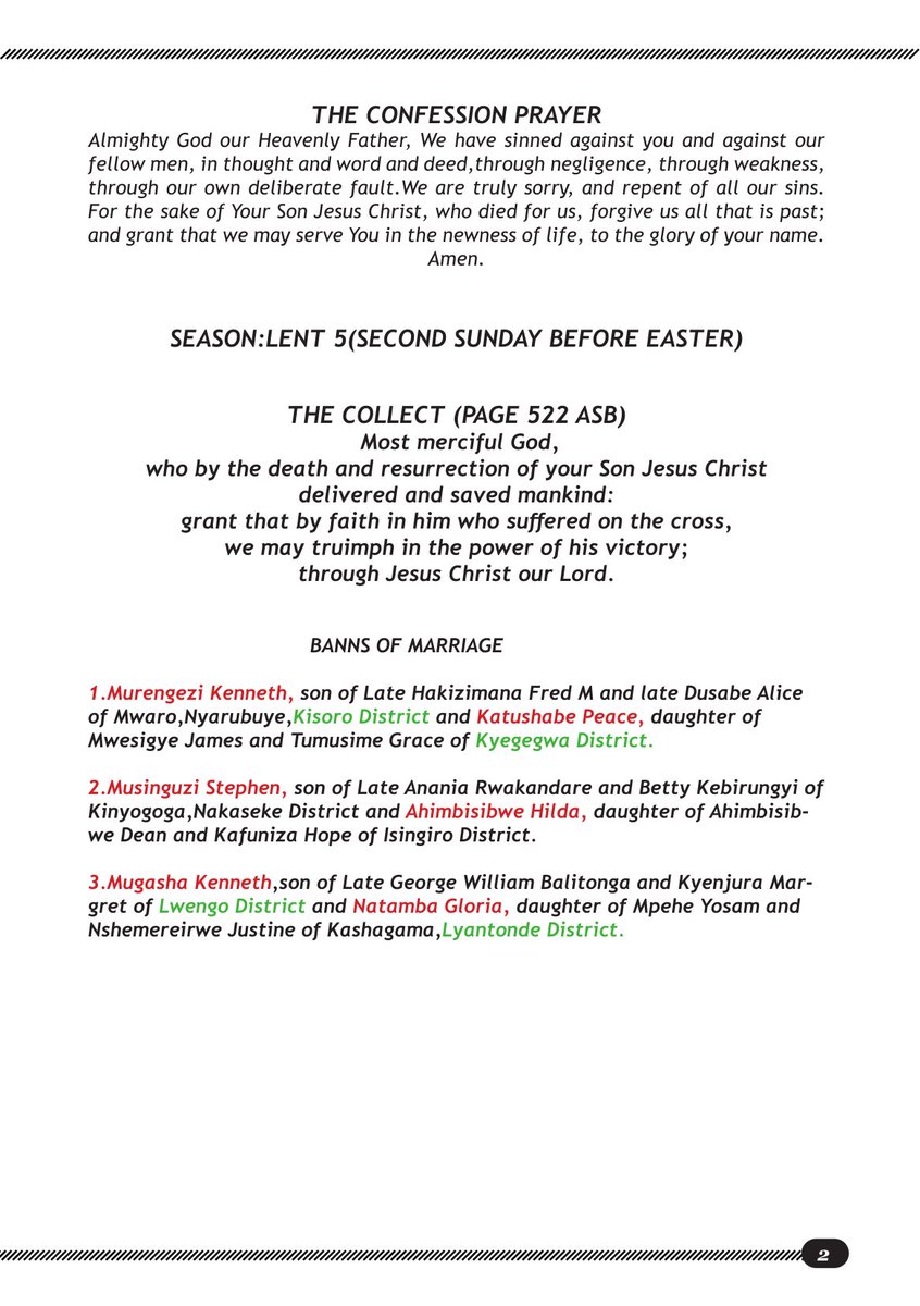 allsaintskla's tweet photo. SUNDAY BULLETIN
Sunday, 22nd March 2026
for your FREE pdf copy of the Sunday Bulletin, click the link below:
https://t.co/oURV48cr0n
1/2
#ASCKSundayBulletin #ASCKChurchOnline #HomeCellGuide #WordFromTheProvost #ACPUpdates #Tithe #OffertoryCollections #BannsOfMarriage https://t.co/Lq4cgXzFxT