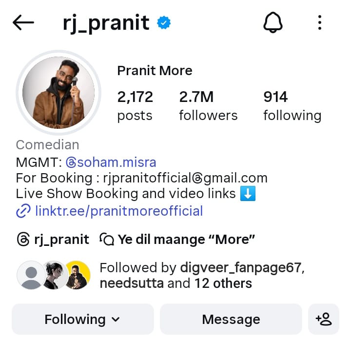 Pranit More OFC tweet media