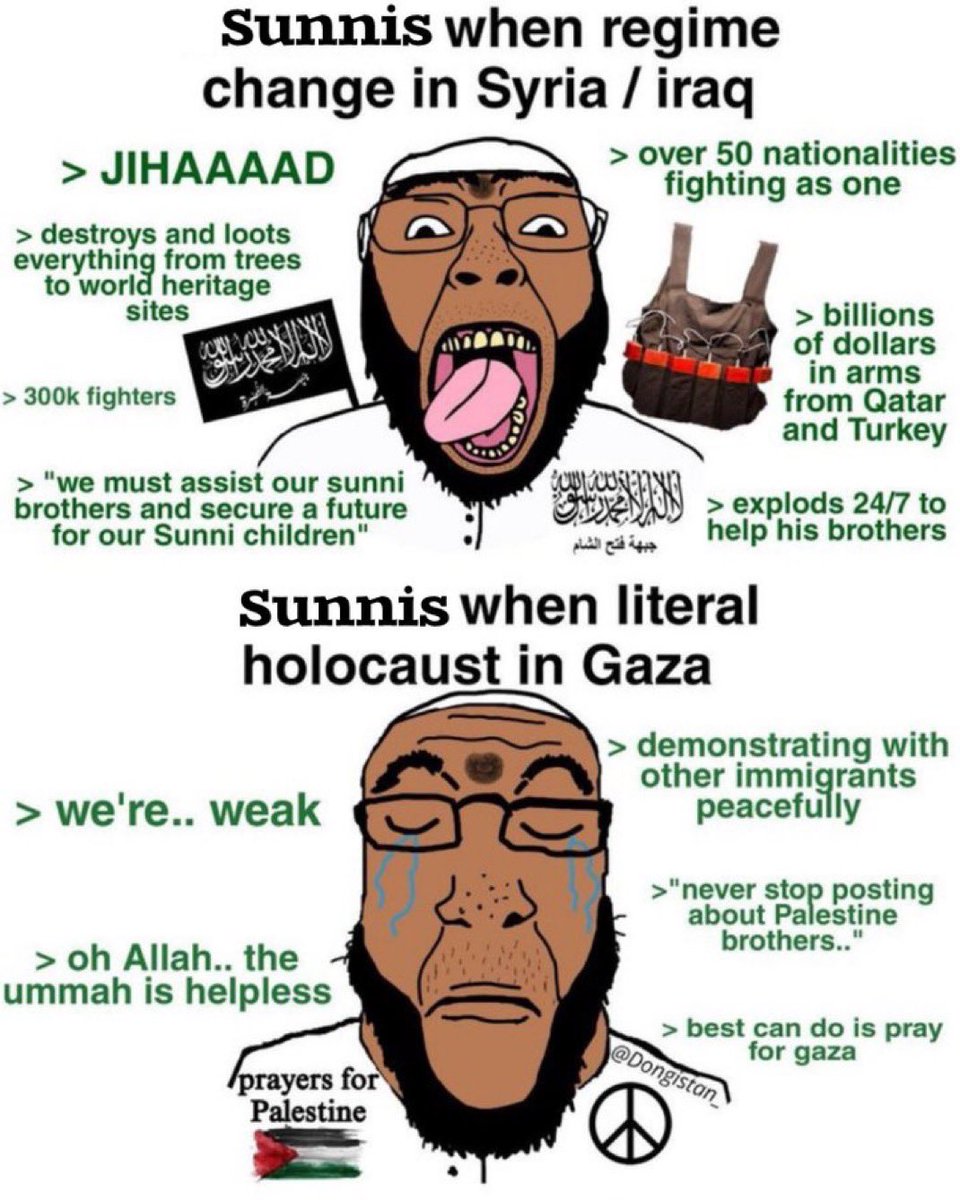 Truthtellerftm's tweet image. The Sunni supremacist Ummah are only tough when it comes to killing other Muslims especially Shias as they demonstrated when Iraq under Saddam killed 1 million Iranians, and when they butchered over 1 million Muslim Shias collectively in Syria, Iraqi and Yemen. They live to shed