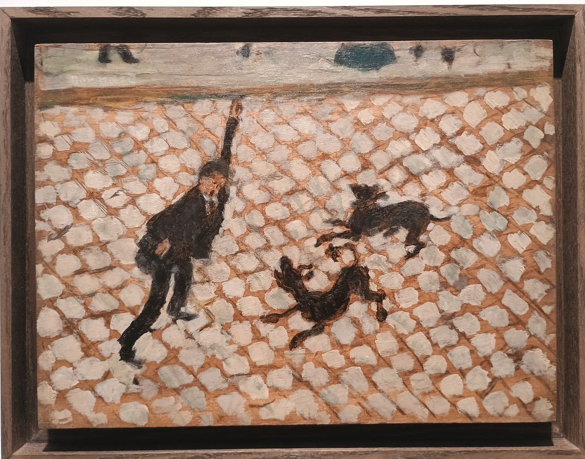 guillaume_mbr's tweet photo. À Christies 

Pierre Bonnard,  La Rue — Homme aux prises avec deux chiens, vers 1895 https://t.co/9rRtRHh9lO