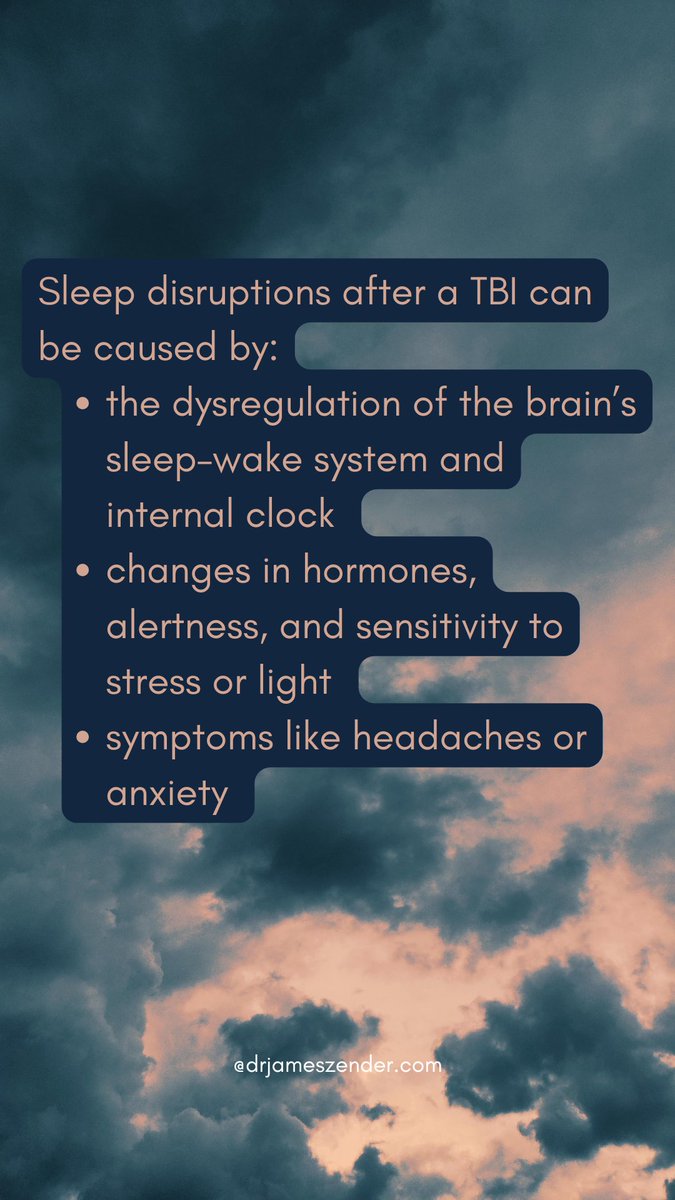 drjameszender's tweet image. Insomnia, frequent waking, vivid dreams, or sleeping too much are common after a #tbi.  

#braininjuryawarenessmonth