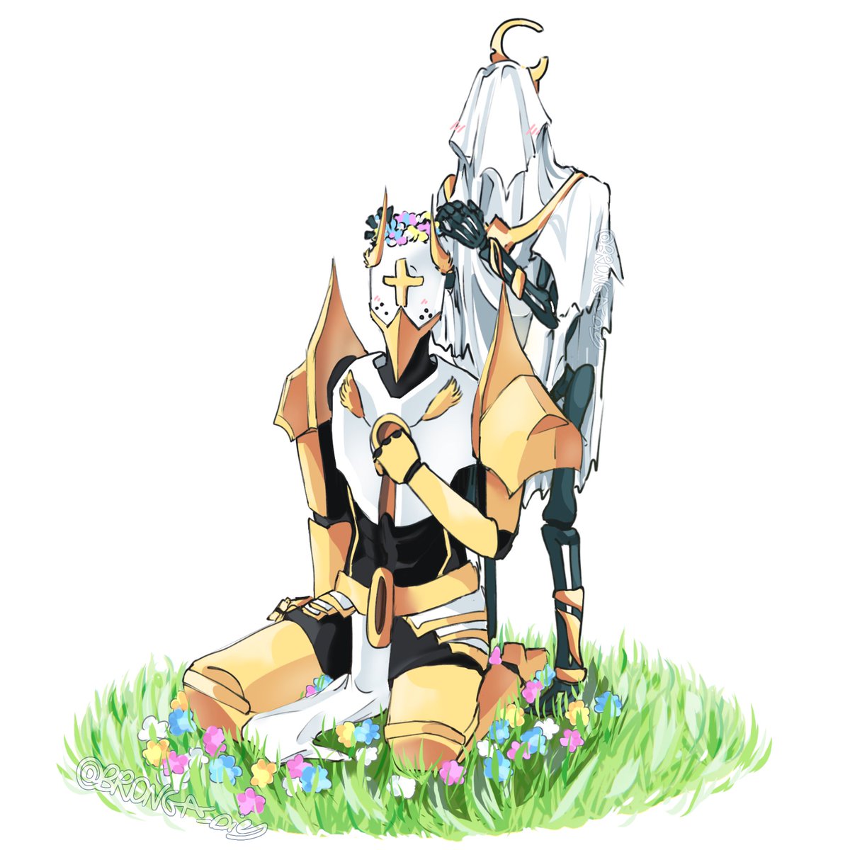 Bronga_Dies's tweet image. Ferrygabe ! ! because they are very very cute ! 🩵💛 

#ULTRAKILL #Gabriel #Ferryman