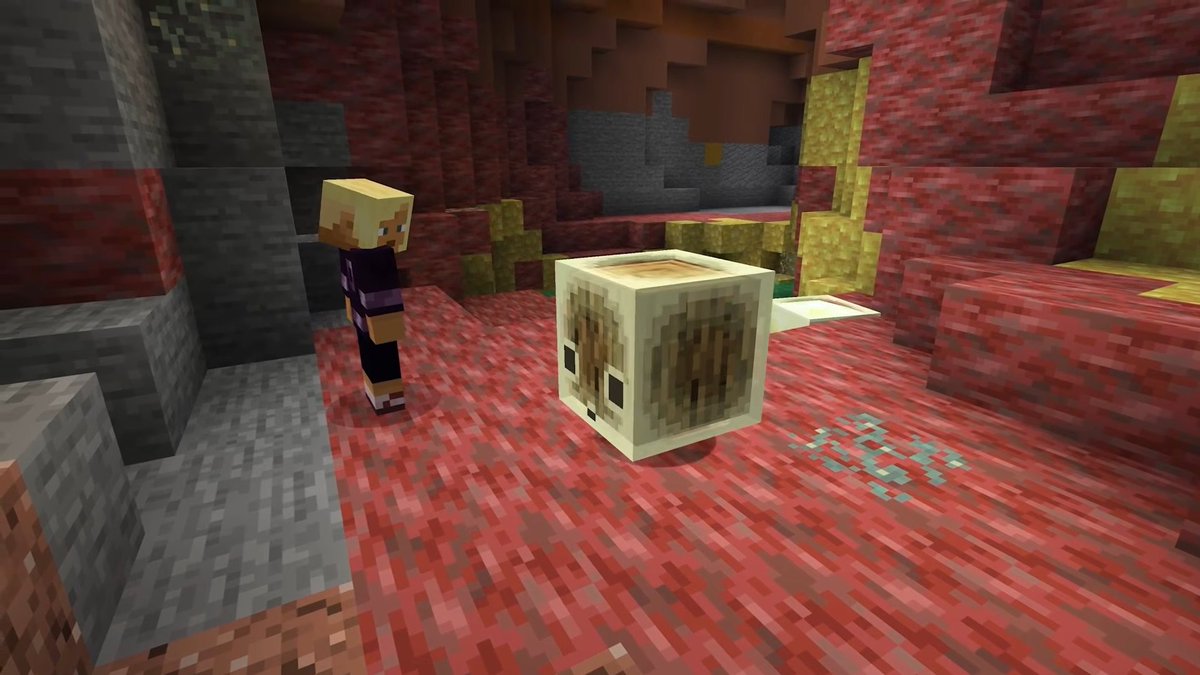 abc_kuma1025's tweet image. 新バイオームの"Sulfur Caves"には、"Sulfur Cube"という、友好的Mobがスポーンするらしい！
ブロックを吸収することができて、吸収すると動かなくなり、ボールのように飛ばすことができるみたい！
氷：滑る/羊毛：浮く/金属：重くなるなど、ブロックによって挙動も変わる！
#Minecraft
#MinecraftLIVE