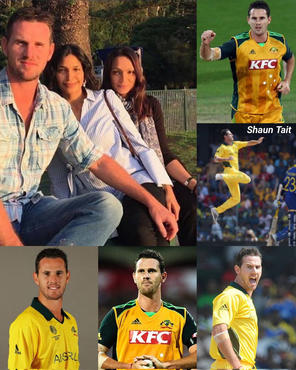 XanLen412's tweet photo. Australian cricketer Shaun Tait with his Indian wife and her sister https://t.co/l3zdoszxFR