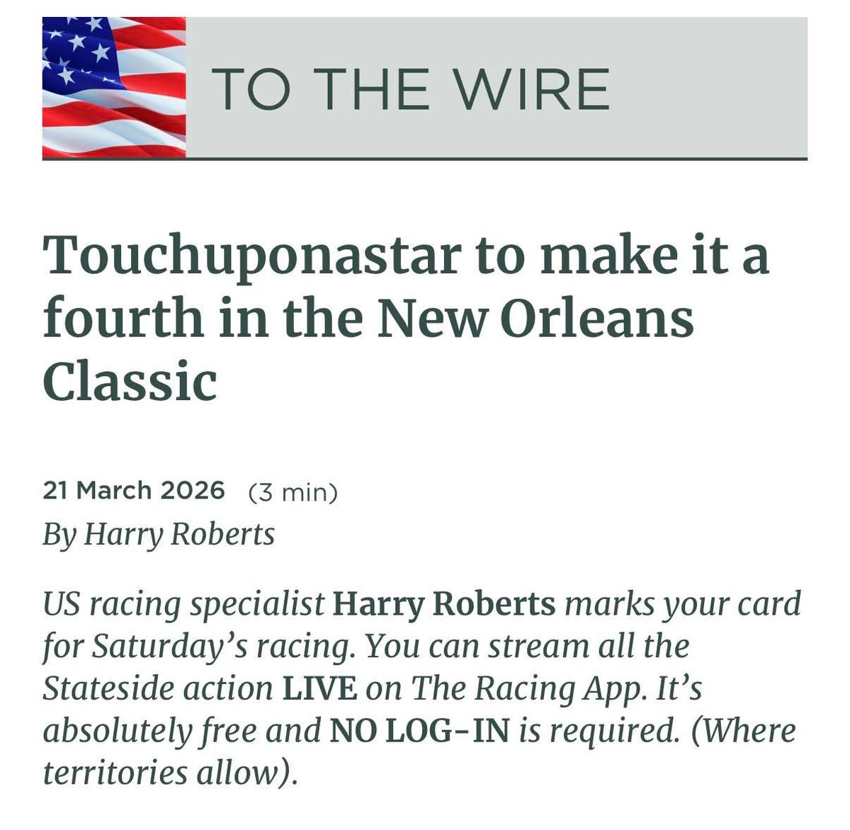 The Racing App tweet media