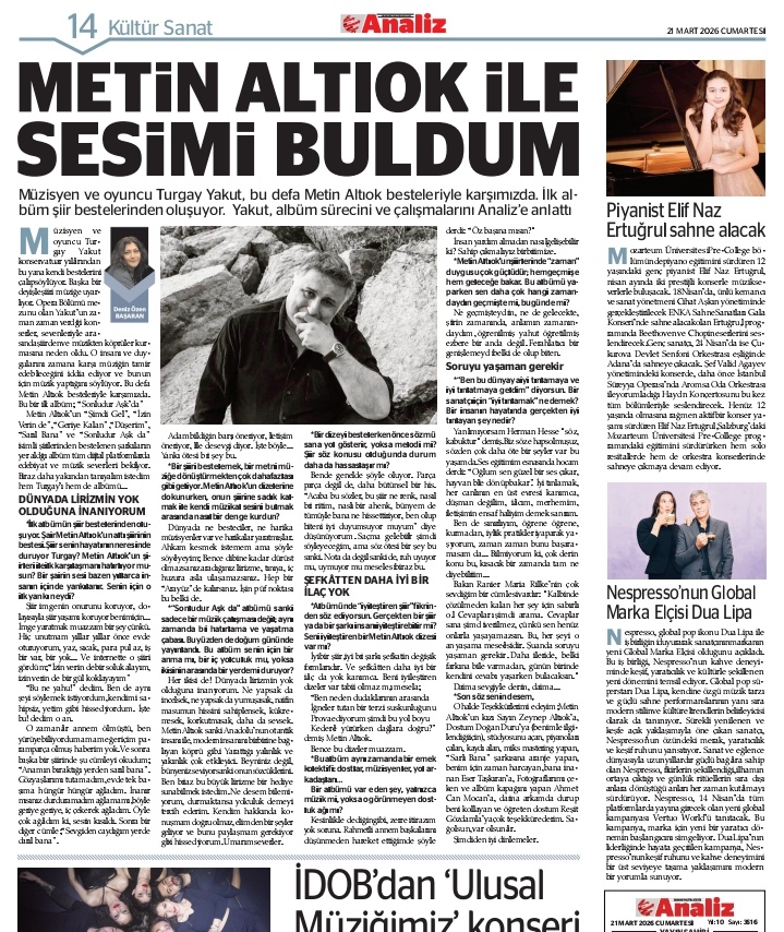 Turgay Yakut ile Analiz Gazetesi Söyleşisi..
#turgayyakut #analizgazetesi #söyleşi #kültürsanat