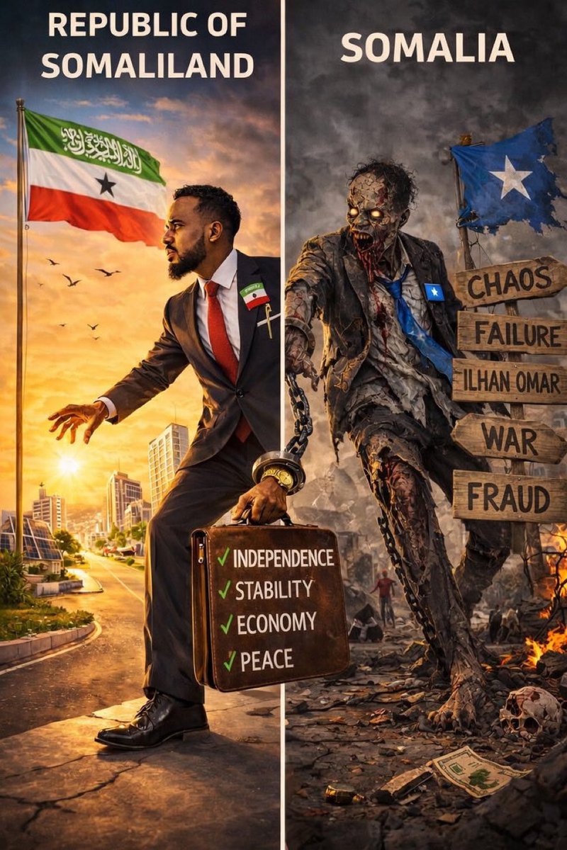 RepOfSomaliland's tweet image. Unchain Republic  of Somaliland from a corrupt failed union that no longer exists.

35 years of peace. Democracy. Stability.

Set Somaliland free — not as a favor, but as a correction of history.

#RecognizeSomaliland
