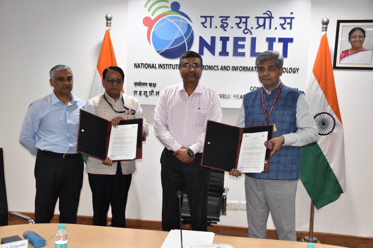 NIELIT &amp; <a href="/niostwit/">NIOS</a> signed an MoU to enhance quality education and skills, in the presence of Shri S. Krishnan, Secretary, MeitY. This collaboration will boost employability among youths.