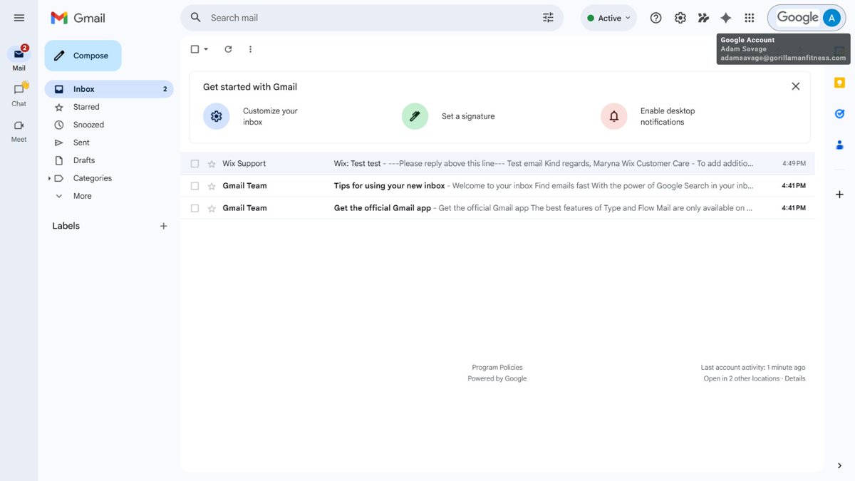GorillaManFitn1's tweet photo. I have spent the afternoon migrating my adamsavage@gorillafitness.com email across into the work google workspace which means I can now receive emails again 💪💻 #goolgeworkspace #workemails #solvingproblems #itproblemssolved #teamgorilla https://t.co/lQclIXITJd