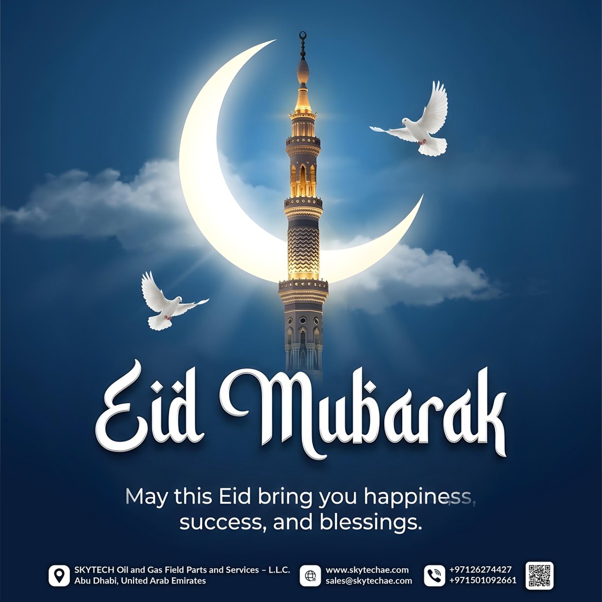SkytechUAE's tweet image. 🌙 Eid Mubarak from Skytech Oil &amp;amp; Gas Field Parts &amp;amp; Services – L.L.C ✨

Wishing our valued clients, partners, and friends a blessed Eid filled with happiness, success, and prosperity.
Thank you for your continued trust and support.

#EidMubarak #Skytech #UAE #OilAndGas