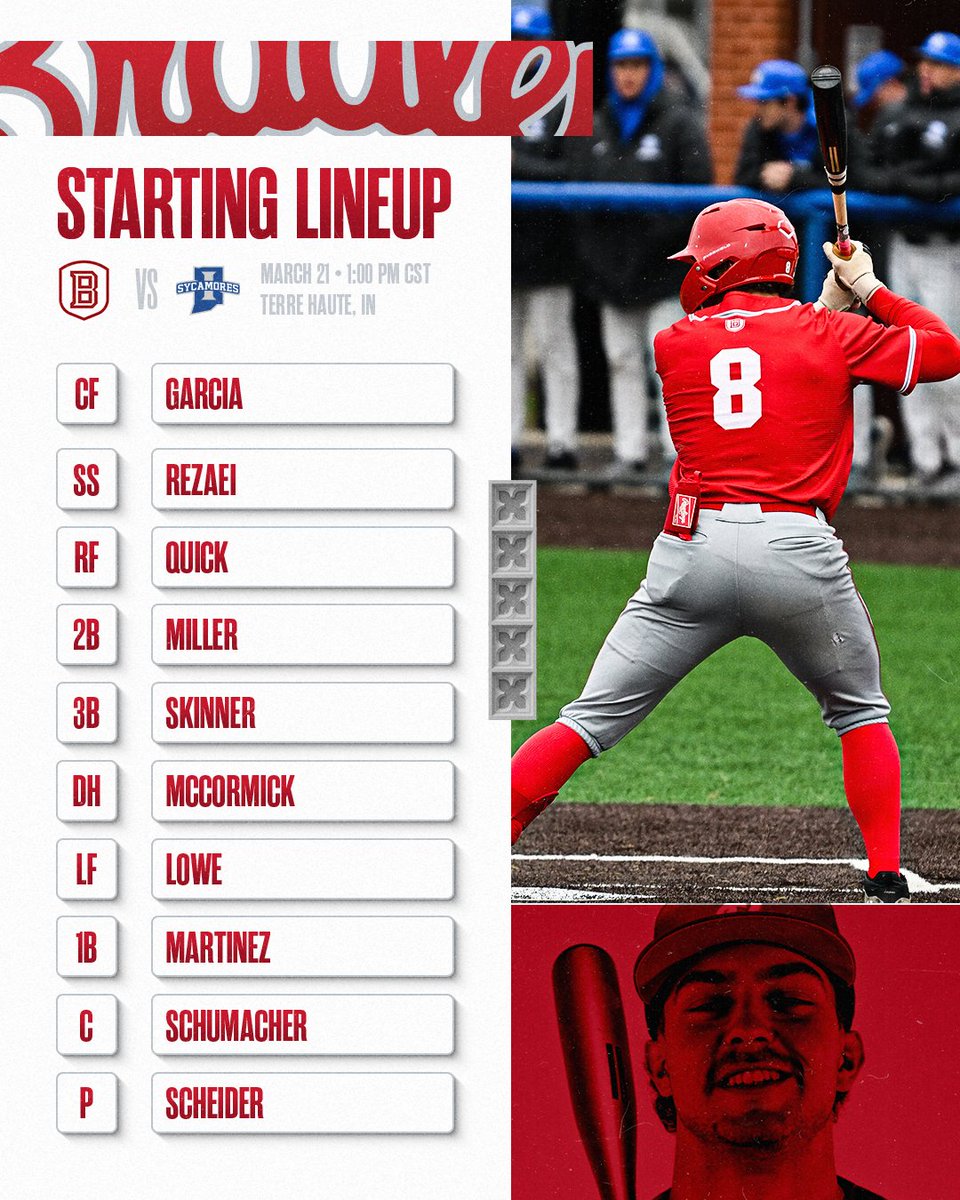 BradleyBaseball's tweet photo. Our starting lineup: https://t.co/QZtw68kj11