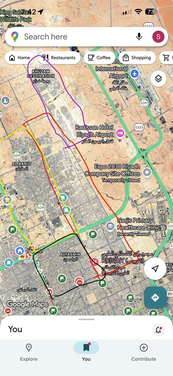 Salllehe's tweet photo. @DrAhmadAlsabban حياك الله دكتور 

حسب احصائيات منشورة العام الماضي

حي النرجس: 27 ألف (بالأحمر) 
حي العارض: 34 ألف (بالأصفر) 
حي الياسمين: 100 ألف (بالأسود) 
ضاحية خزام: ستصل إلى 200 ألف (بالبنفسجي) 

كما يجدر بالذكر أنه يوجد مركز طبي لمستشفى الحبيب وكذلك مستشفى قيد البناء لمستشفى دلة (بالأزرق) https://t.co/UrQuX3qCum