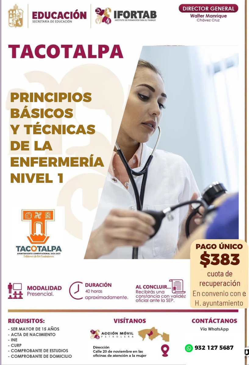 Coordinación entre instituciones.
Mayores informes en el número telefónico que ahí aparece.
#AyuntamientoDeTacotalpaTabasco