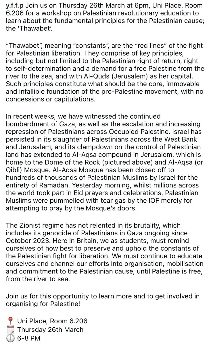 Youth Front For Palestine tweet media