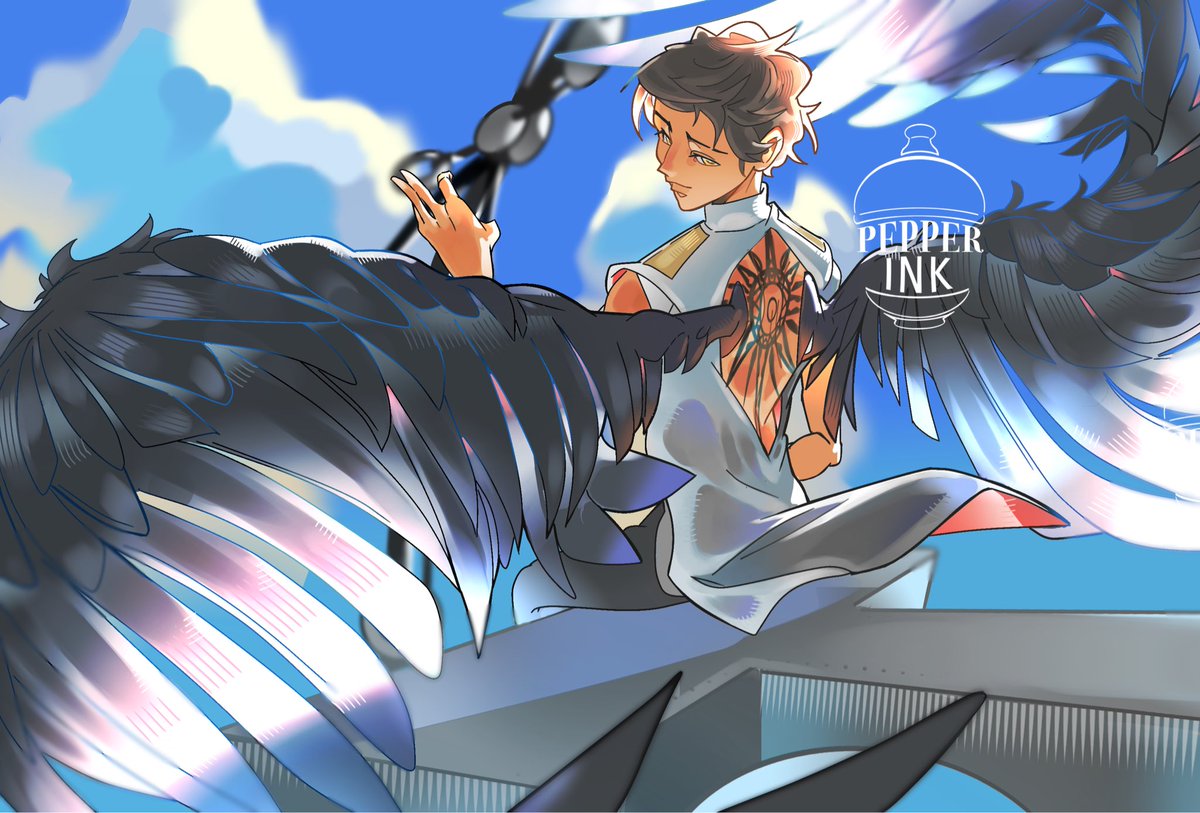 Pepperink's tweet photo. Why so blue? Here’s today’s commission of a gentle heart with wings 🙂‍↕️ https://t.co/HNKb3SxtEJ