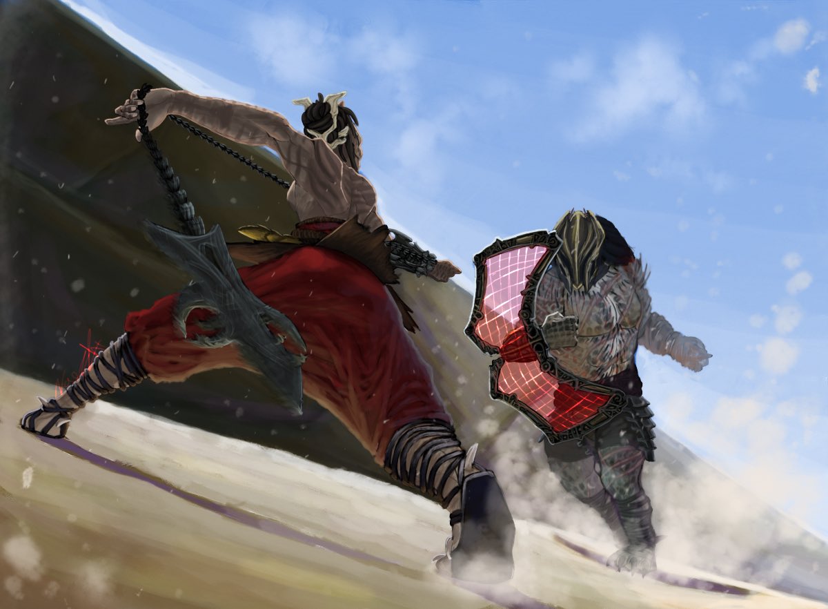 Khana and Abeth sparring #art #yautjaart #predatorart #yautjaoc #predatoroc #femaleyautja #femalepredator #yautjaxyautja #artistsonx