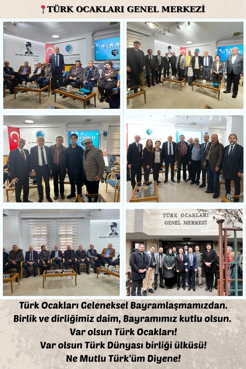 Türk Ocakları Geleneksel Bayramlaşmamızdan.
Birlik ve dirliğimiz daim, Bayramımız kutlu olsun.
Var olsun Türk Ocakları!
Var olsun Türk Dünyası birliği ülküsü!
Ne Mutlu Türk’üm Diyene!
<a href="/turkocaklari/">Türk Ocakları 🇹🇷</a>   <a href="/turkocagiankara/">Türk Ocakları Ankara Şubesi</a> <a href="/anktogenclik/">Türk Ocakları Ankara Şubesi Gençlik Kolları</a>