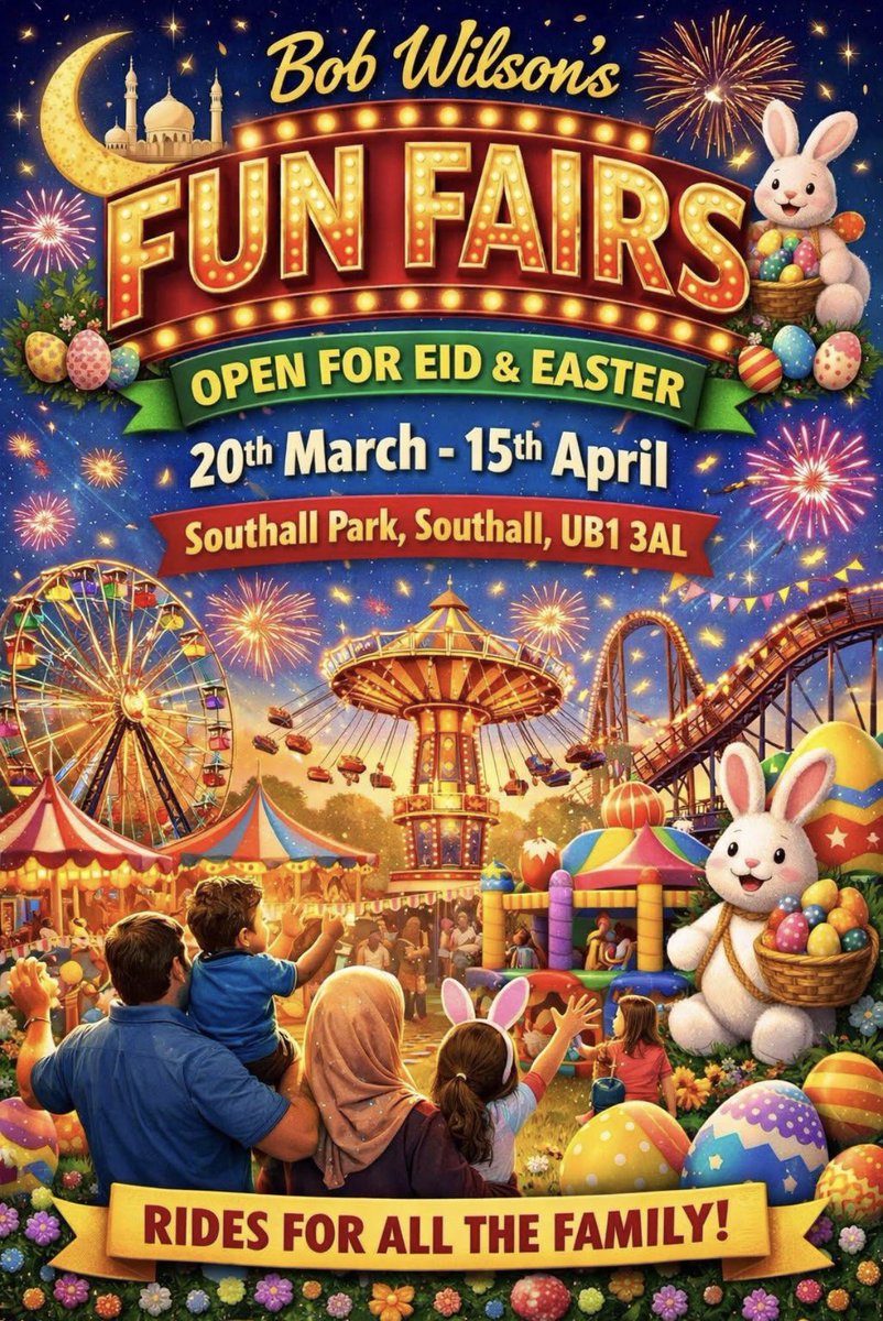 JM4NorwoodGreen's tweet image. #NorwoodGreen #Southall residents - Wilson’s #Funfair is back in town. You can pop along till 15th April in #SouthallPark UB1 3AL with rides available for all the family.