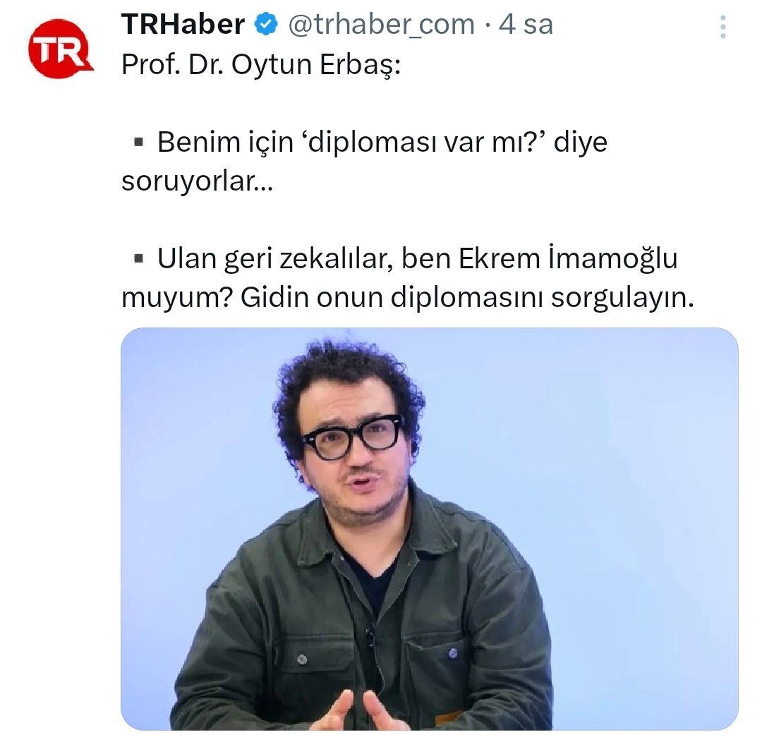Benim için ‘diploması var mı?’ diye soruyorlar… 

▪️Ulan geri zekalılar, ben Ekrem İmamoğlu muyum? Gidin onun diplomasını sorgulayın.
