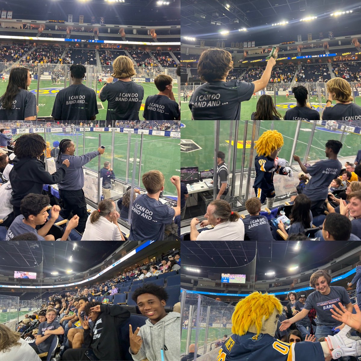 HBMSBand's tweet photo. Let’s go GA Swarm! Our 8th grade pep band had a pre-game performance at Gas South Arena then cheered on the Swarm in an incredible game! @FultonCoSchools @ConnectionsHbms @HBMSExcellence @HBMSLeadEagle https://t.co/MPRIHHd3S3