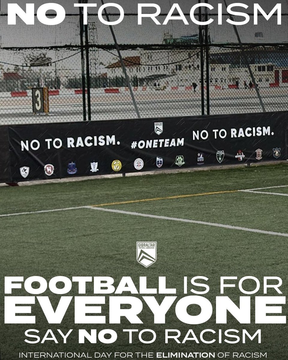 GibraltarFA's tweet image. One game. 

One community. 

#OneTeam. 

No to racism. 

Football is for everyone.
