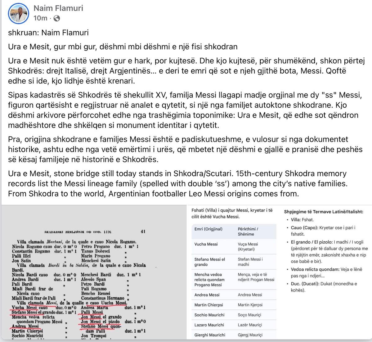 naimflamuri's tweet photo. From Shkodra to the World: The Hidden Roots of “Messi”?
Ura e Mesit is more than stone and arches, it’s memory, identity, and history carved in time. Records from 1416 show the “Messi” family rooted in Shkodra, while the name “Messi” itself echoes his origines. https://t.co/Z9oMDNCUsD