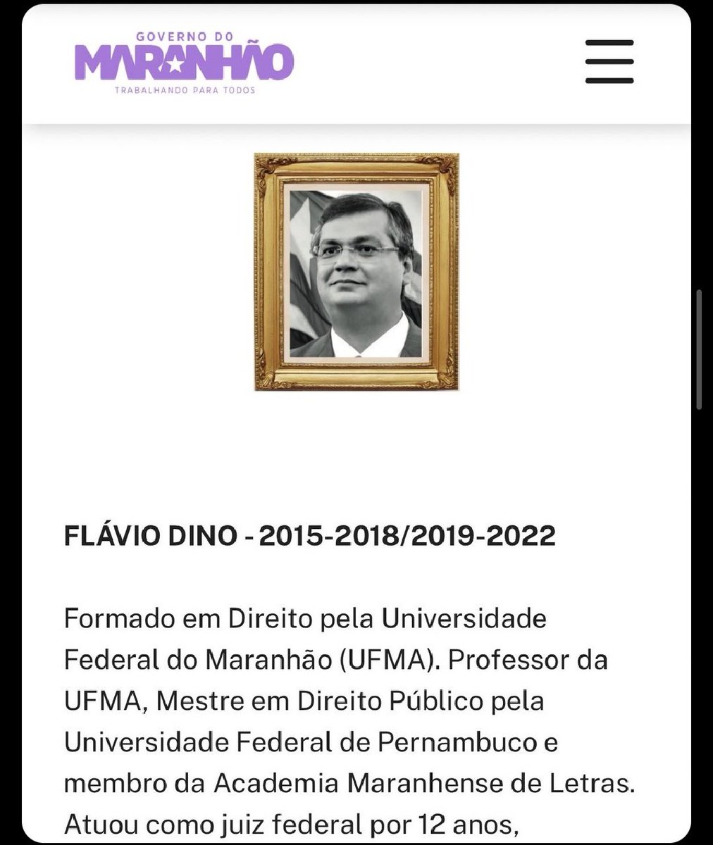 lavemowill's tweet photo. FLÁVIO DINO GOVERNOU MARANHÃO POR 8 ANOS, DEIXOU A PONTE JK DESABAR E HOJE É MINISTRO DO STF

Flávio Dino, formado em Direito pela UFMA, professor de Direito Constitucional na mesma universidade desde 1994, juiz federal por 12 anos no TRF1, presidente da Embratur de 2011 a 2014, foi eleito governador do Maranhão em 2014 com 63,52% dos votos e reeleito em 2018 com 59,29%, comandando o estado de 2015 a 2022, período em que a ponte JK na BR-226, entre Estreito e Aguiarnópolis, nunca recebeu a manutenção básica que cabia ao governo estadual.

A ponte ruiu em dezembro de 2024, com o vídeo da cabine do caminhão registrando o terror, deixando pelo menos 8 mortos confirmados e vários desaparecidos, tudo por negligência acumulada durante seus dois mandatos consecutivos, e mesmo assim Dino foi ministro da Justiça e Segurança Pública de 1º de janeiro de 2023 a 1º de fevereiro de 2024, depois indicado por Lula e empossado ministro do STF em 22 de fevereiro de 2024.

Você vai continuar aceitando que quem deixa ponte cair e brasileiro morrer por falta de manutenção vire ministro do Supremo, ou já está na hora de cobrar CPI, investigação federal e quem sabe, impeachment antes que mais pontes caiam no colo do povo?