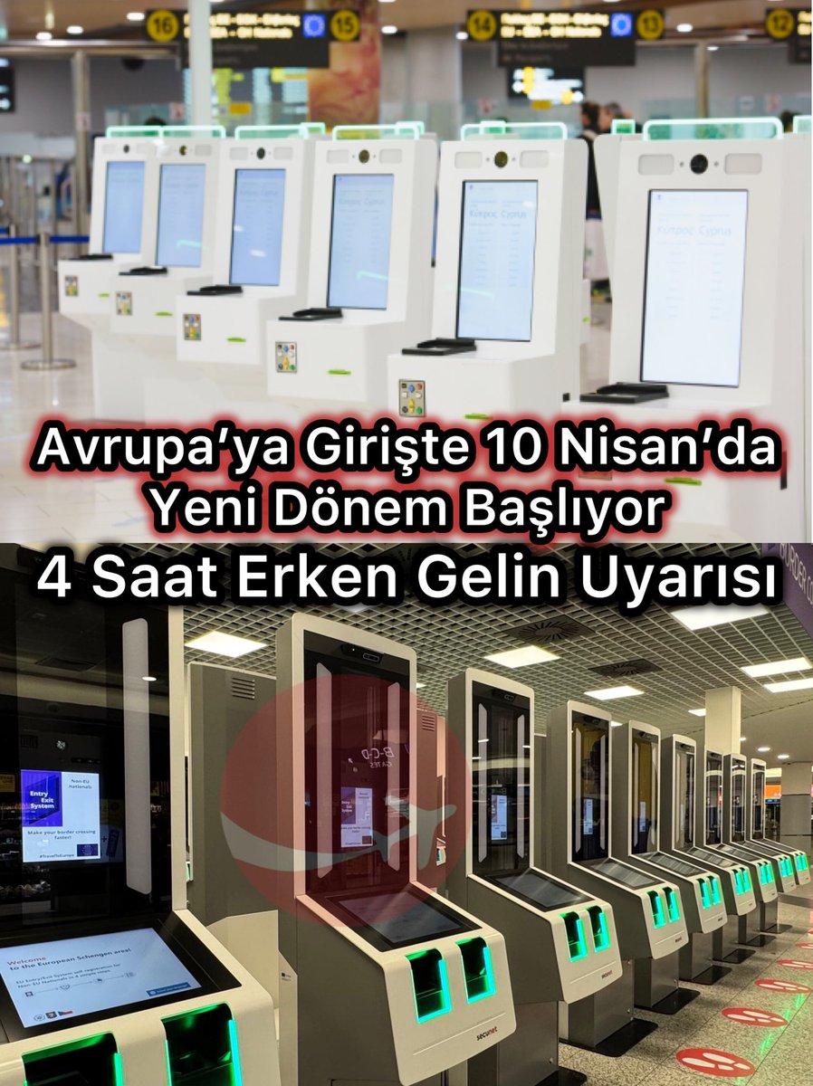 HavaSosyalMedya's tweet photo. Avrupa’ya Girişte 10 Nisan’da Yeni Dönem Başlıyor

Avrupa Birliği’nin Schengen bölgesinde devreye aldığı yeni Giriş/Çıkış Sistemi (EES), havalimanlarında ciddi yoğunluklara yol açtı. Ekim 2025’ten bu yana kademeli olarak uygulanan ve 10 Nisan’da tamamen devreye alınması planlanan sistem, AB vatandaşı olmayan yolcular için uzun bekleme sürelerini beraberinde getirdi.

Sistem kapsamında yolcuların parmak izi ve yüz verilerinin sınırda fiziksel olarak kaydedilmesi gerekiyor. Bu süreç, özellikle yoğun havalimanlarında ciddi yığılmalara neden oluyor. Avrupa Havalimanları Konseyi (ACI) verilerine göre, EES kontrollerinin uygulandığı noktalarda işlem süreleri yüzde 70’e kadar arttı. Cenevre’de bekleme süreleri 3 saate ulaşırken, Lizbon Havalimanı’nda kuyruklar 5 saati aşınca sistem geçici olarak askıya alındı.

Yetkililer, AB vatandaşı olmayan yolcuların uçuş planlarına en az 4 saat ek süre koymasını öneriyor. EES kaydı bir kez yapıldıktan sonra 3 yıl geçerli olsa da, daha önce kayıt yaptıran yolcuların da aynı pasaport kontrol kuyruğuna girmeye devam edeceği belirtiliyor. Öte yandan teknik arızalar ve personel eksikliği de süreci zorlaştırıyor. Sistemlerin devre dışı kalması durumunda manuel kontrole dönülmesi ise gecikmeleri daha da artırabiliyor.