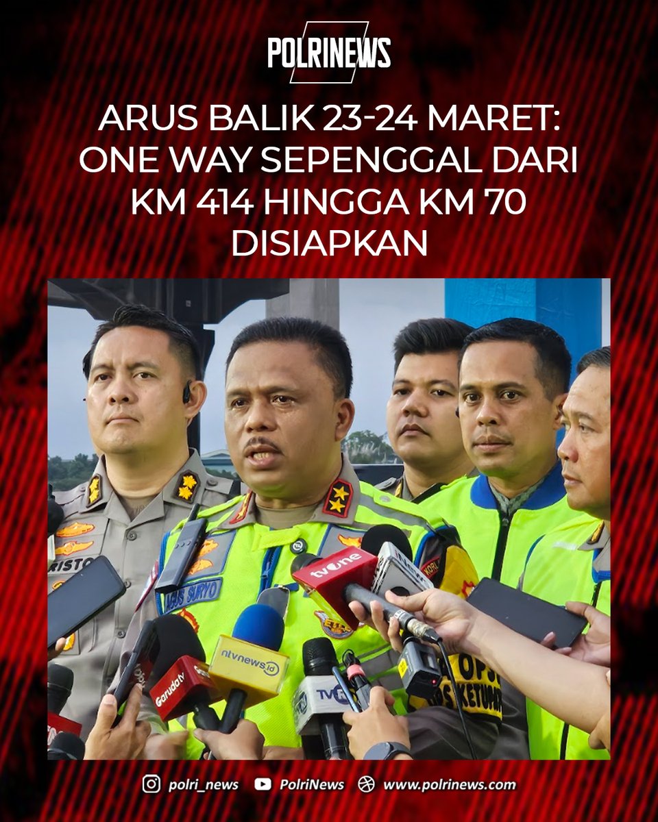 Kondisi arus lalu lintas pada Hari H Lebaran 2026 terpantau aman dan terkendali.

Menghadapi arus balik, strategi telah disiapkan melalui penerapan one way bertahap mulai 23 Maret serta penguatan jalur alternatif.

#BreakingNews
#KorlantasPolri
#OperasiKetupat2026