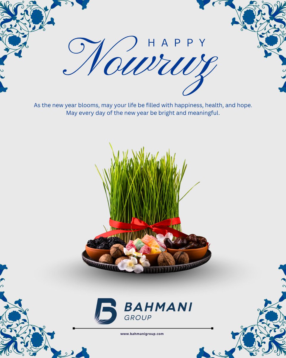 Bahmani_Group's tweet photo. New beginnings. Fresh energy. Endless possibilities.

Just like Nowruz.

Wishing you a year filled with growth, prosperity, and success. 🌿✨

#BahmaniGroup #Nowruz2026 https://t.co/q16zSIeHlG