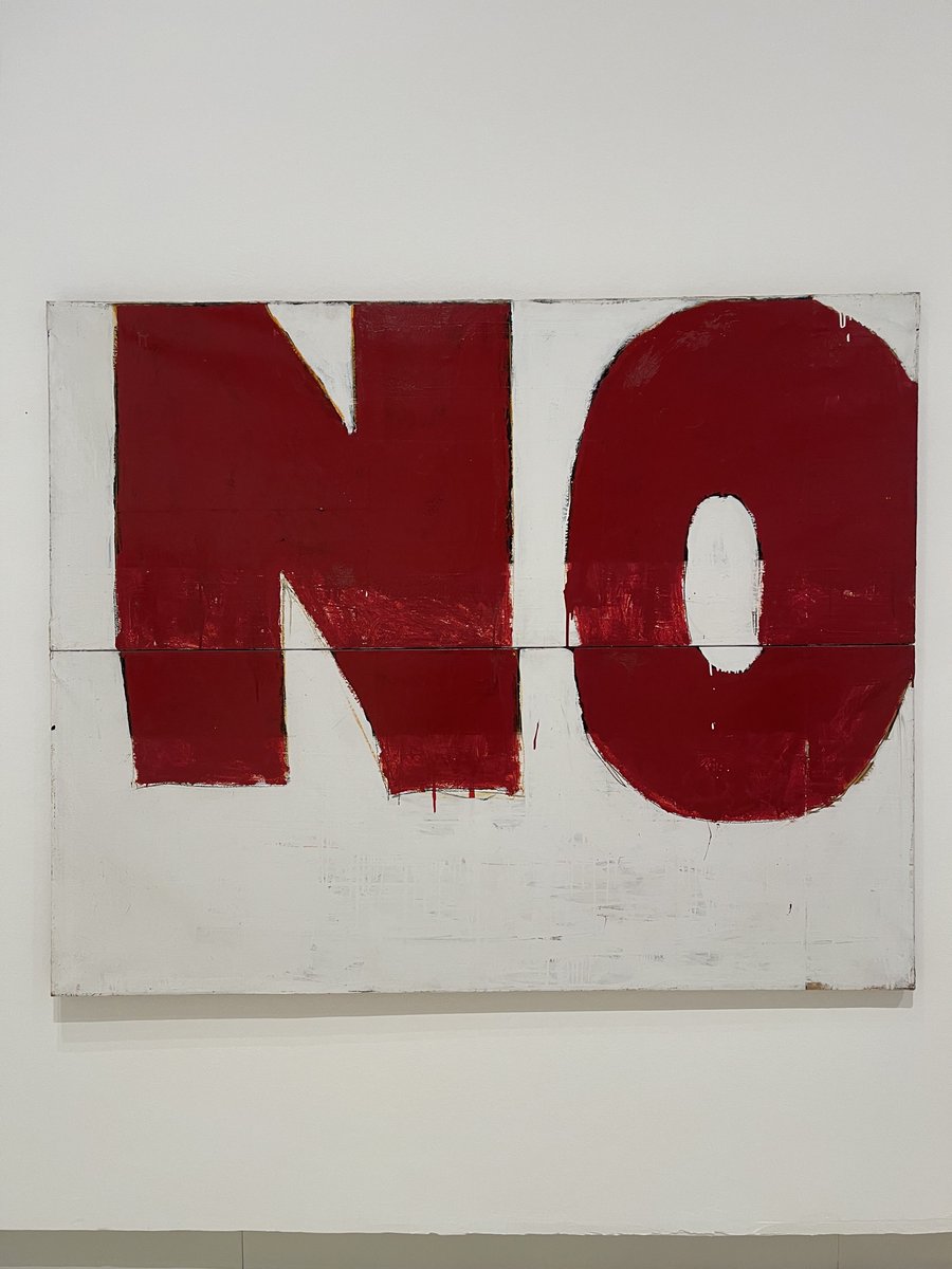 GCerqueti's tweet photo. È il capolavoro di Mario Schifano (“NO”, 1960, smalto e grafite su carta applicata su tela, collezione privata”) che ho deciso di fotografare ieri nella meravigliosa mostra antologica curata dalla sempre eccellente Daniela Lancioni a Palazzo delle Esposizioni. Vamos a ganar✨✨ https://t.co/f8Z5QbOHUS