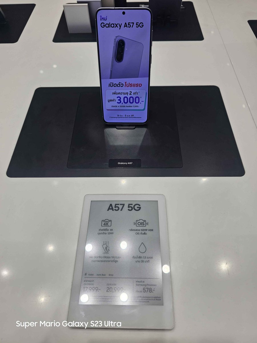 Techie__anshu's tweet photo. Samsung Thailand apparently couldn't wait and decided to put the Galaxy A37 and A57 on Sale.🤯

Thanks to @logoffon for the pictures! https://t.co/9gEou1hnLC