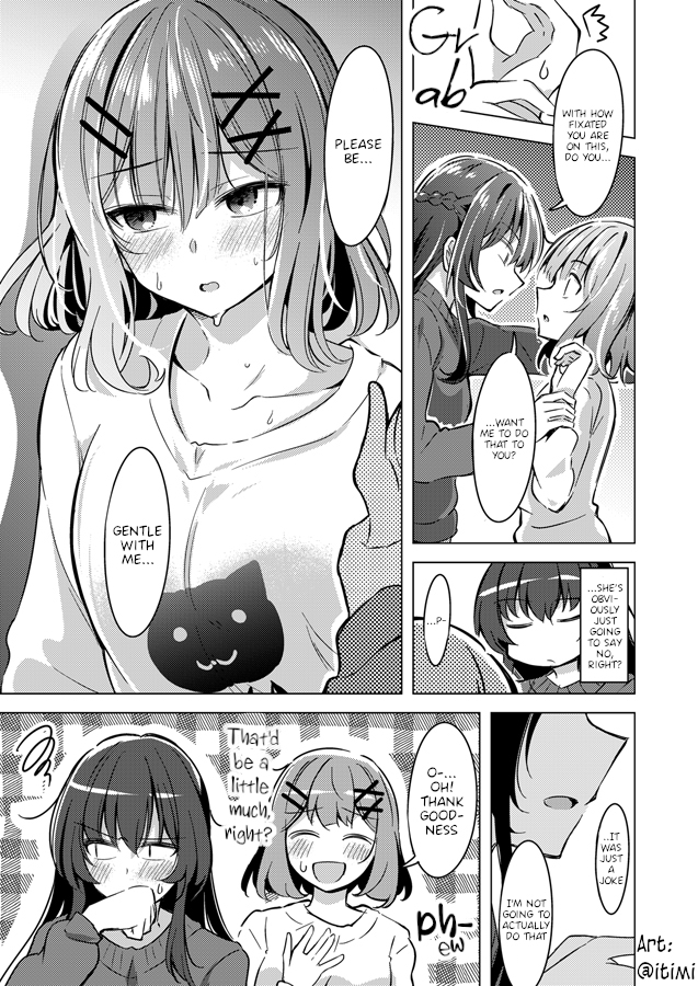 <a href="/itimi/">いちみ@冬コミ一日目 『ア－17b』</a> 今回は紗月さんのほうが悪いんだよ！

[EN Ver.] 英語翻訳です
Original/原作： <a href="/itimi/">いちみ@冬コミ一日目 『ア－17b』</a>

Caption:
Satsuki-san and Renako from a certain timeline (Watanare)
Hijinks after a borrowed book( ˘ω˘ )📖
#わたなれ  #WATANARE