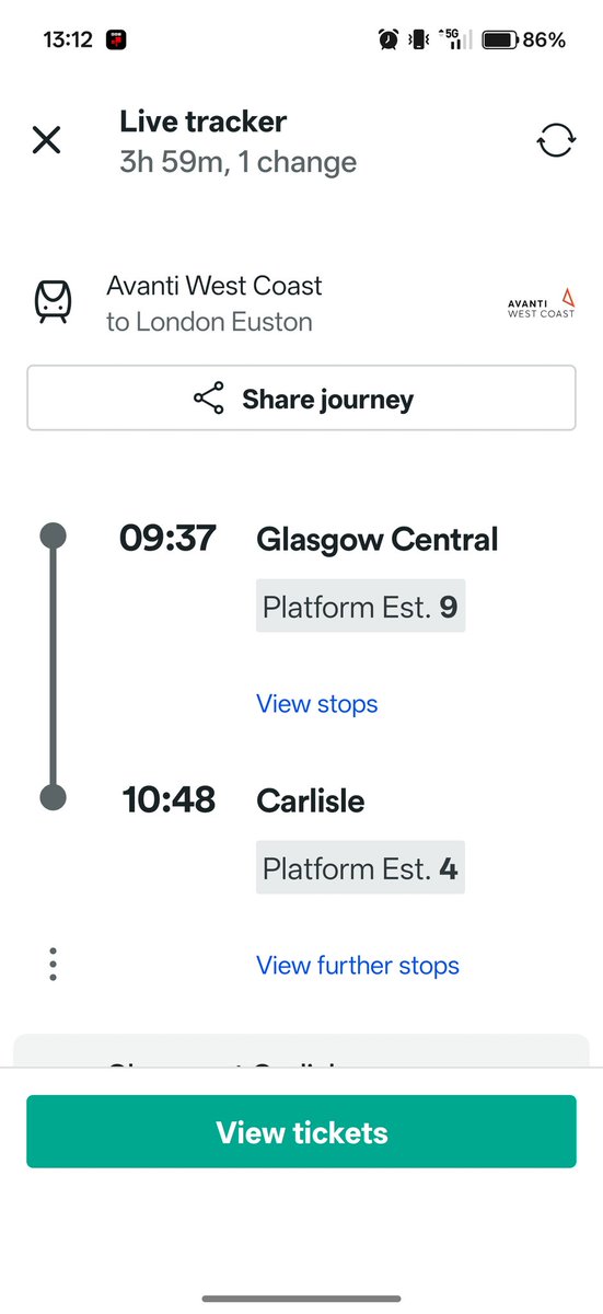CFCg1888's tweet photo. @AvantiWestCoast Will this train be running on 28th March from Glasgow Central? https://t.co/bRNMzc2mEY