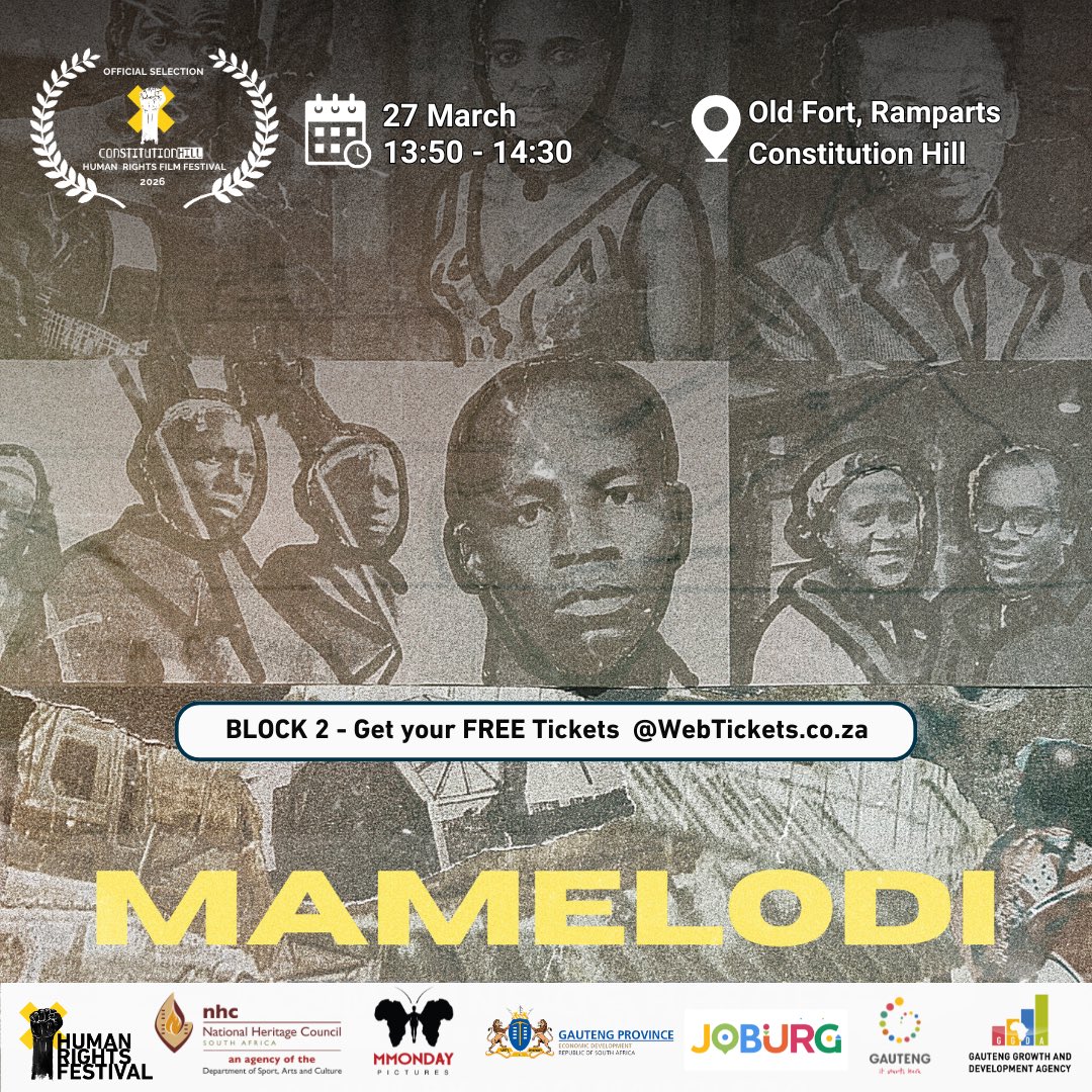 MmabathoMontsho's tweet photo. @VisitConHill This short film looks at the history of Mamelodi! A treat
#HRFF2026 #ConHill #HumanRightsDay https://t.co/ZoZJ9TYvCO