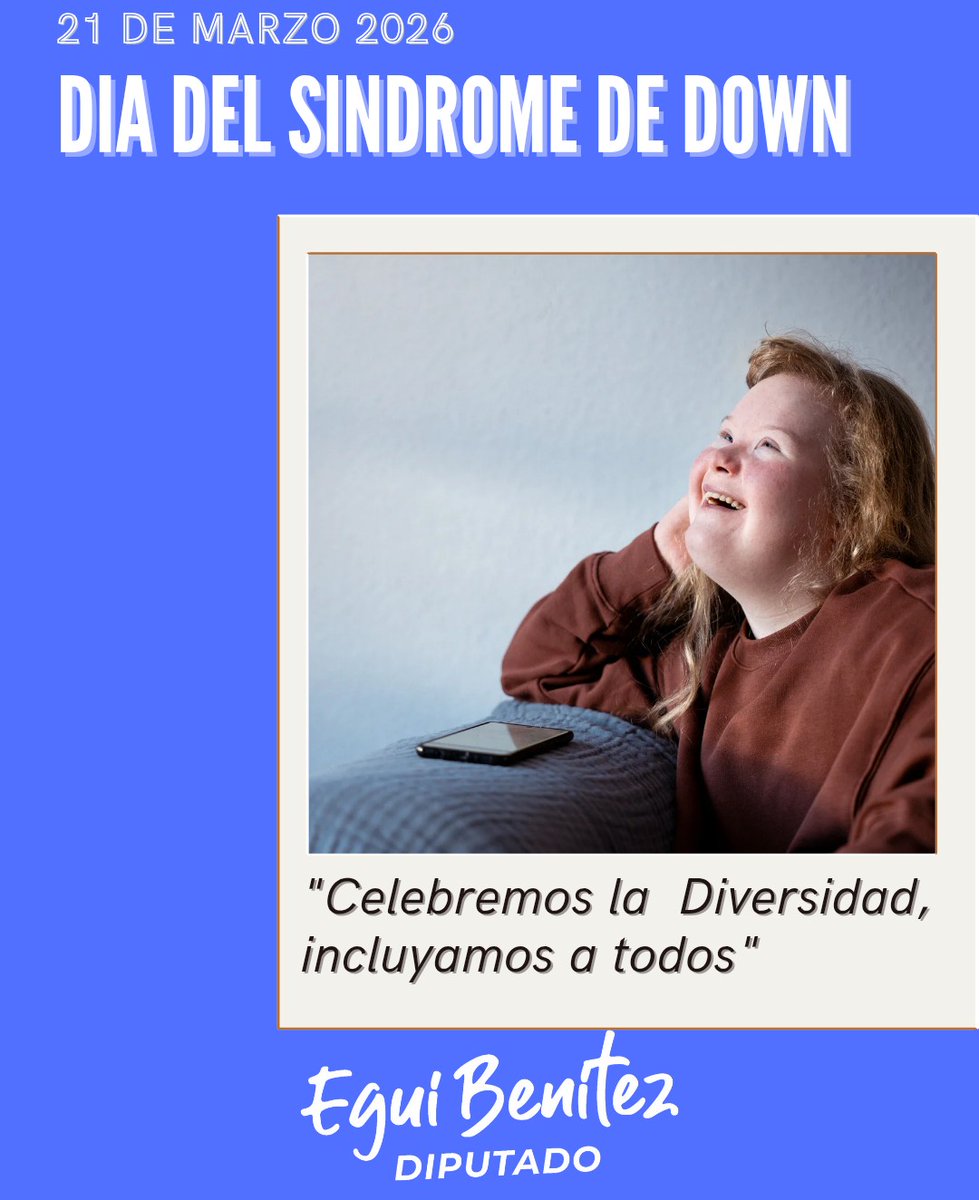 "Juntos contra la soledad", es el lema 2026 del Día Mundial del Síndrome de Down. 
¿Cómo lograrlo?
• Incluyendo •Compartiendo
 •Acompañando 
Cuestionemos si las limitaciones están en las personas o en la sociedad, trabajemos en seguir eliminando barreras.