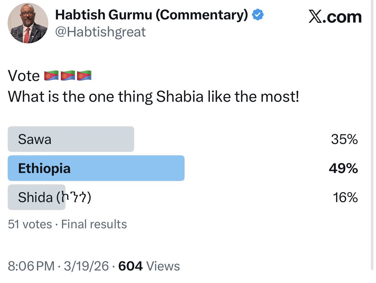 Habtish Gurmu (Commentary) tweet media