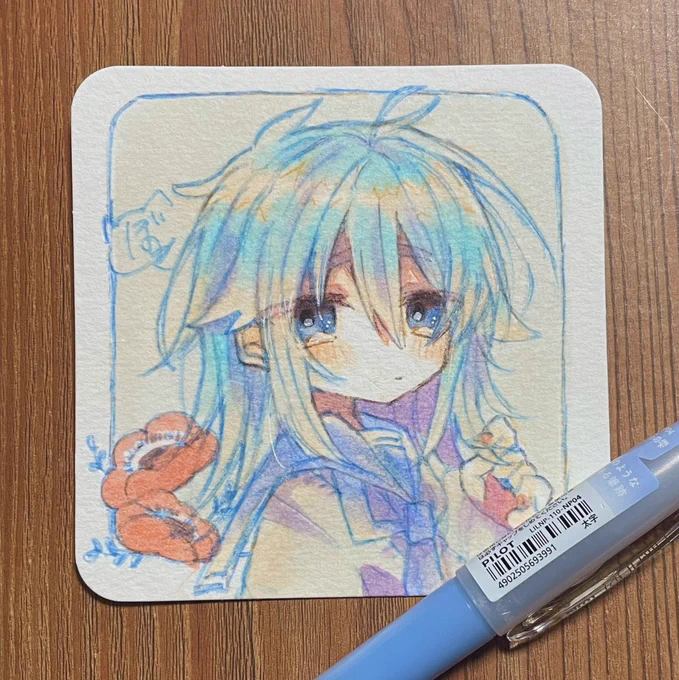 ネイチャーパレット「つららの雫」で線画してコピックで塗りました! 個人的にこの色味すごく好きです