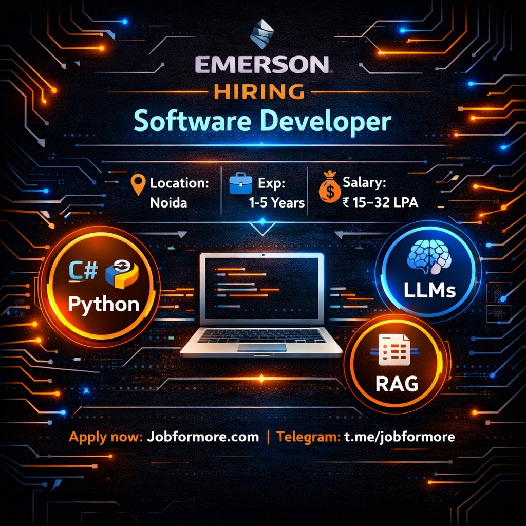 jobformore's tweet image. 🤖 AI Developer @ Emerson!

🌆 Noida

🎓 CS/AI/ML | 1-5 YOE

🔥 C#/Python, LLMs, RAG

💰 INR 15–32 LPA

Industrial AI! ⚙️

#AI #Emerson #NoidaJobs #ML #Jobformore

Apply: tr.ee/8NB7Iv