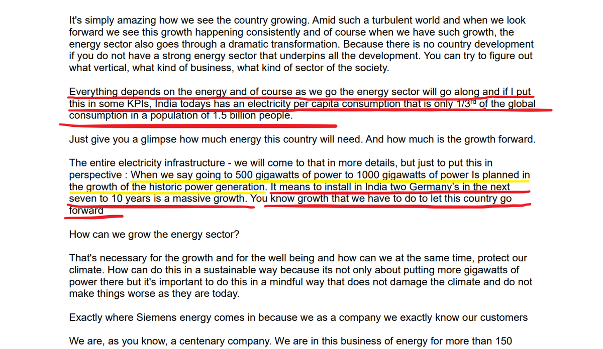 Akash17971's tweet image. What Siemens Energy Management is Saying About India’s Power Sector in their latest concall ⚡

India today consumes only ~1/3rd of the global average electricity per capita - clearly showing how underpenetrated the energy space still is.

Management highlighted that India is