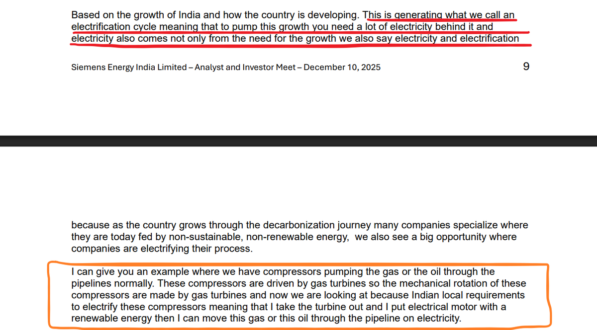 Akash17971's tweet image. What Siemens Energy Management is Saying About India’s Power Sector in their latest concall ⚡

India today consumes only ~1/3rd of the global average electricity per capita - clearly showing how underpenetrated the energy space still is.

Management highlighted that India is