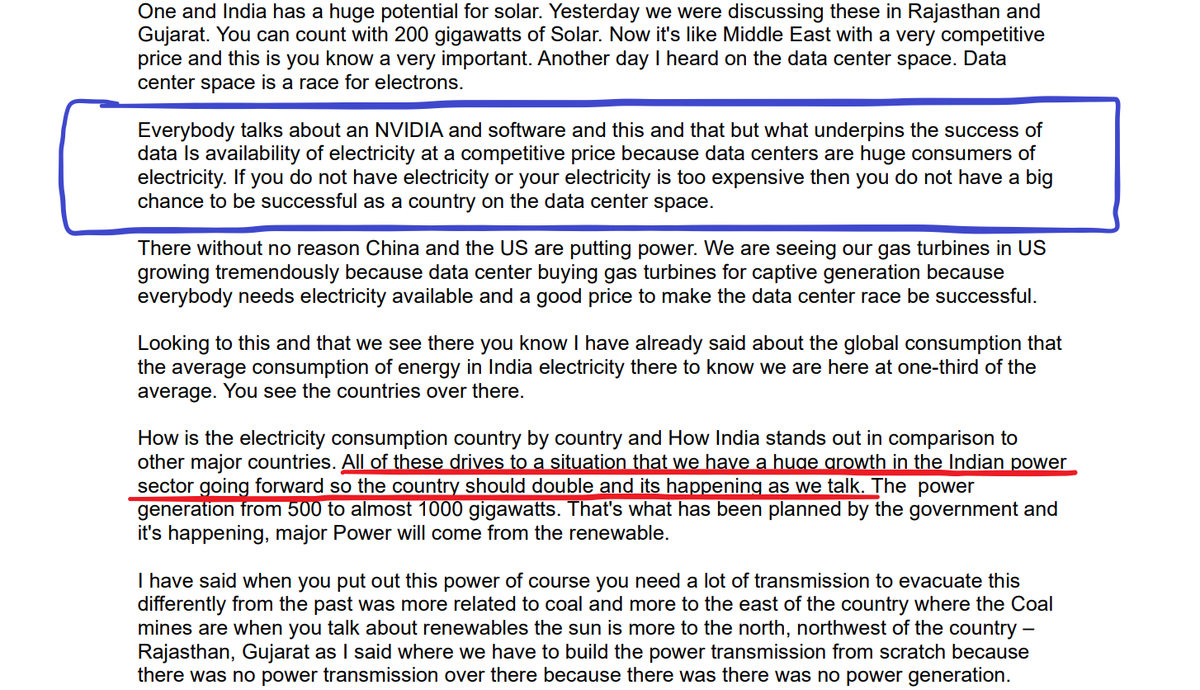 Akash17971's tweet image. What Siemens Energy Management is Saying About India’s Power Sector in their latest concall ⚡

India today consumes only ~1/3rd of the global average electricity per capita - clearly showing how underpenetrated the energy space still is.

Management highlighted that India is