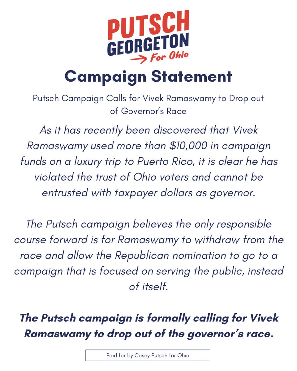 Casey Putsch for Ohio Governor tweet media