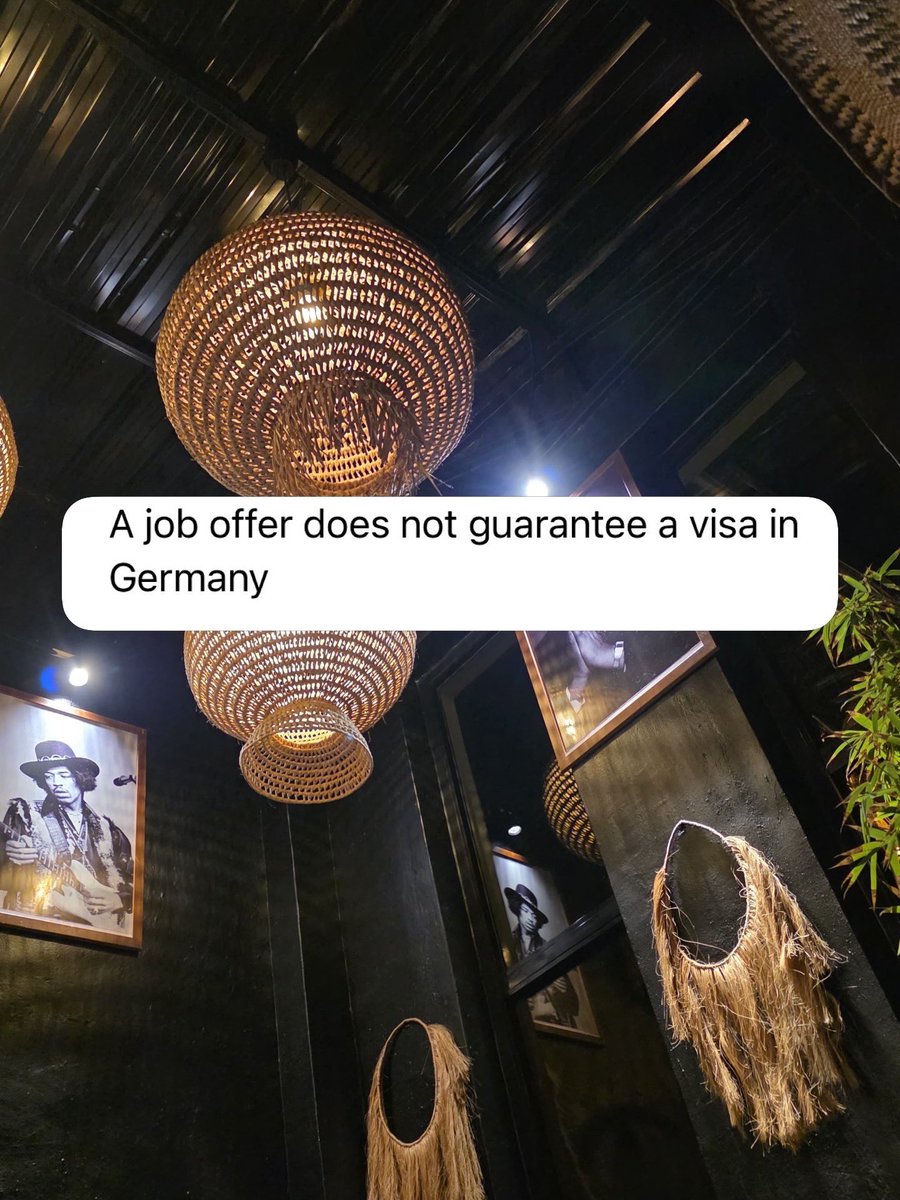 ruz_hoff's tweet image. Getting a job offer feels like the hardest part until the visa gets refused. What most people don’t realise is that immigration decisions in Germany are based on strict legal alignment. 
#WorkInGermany