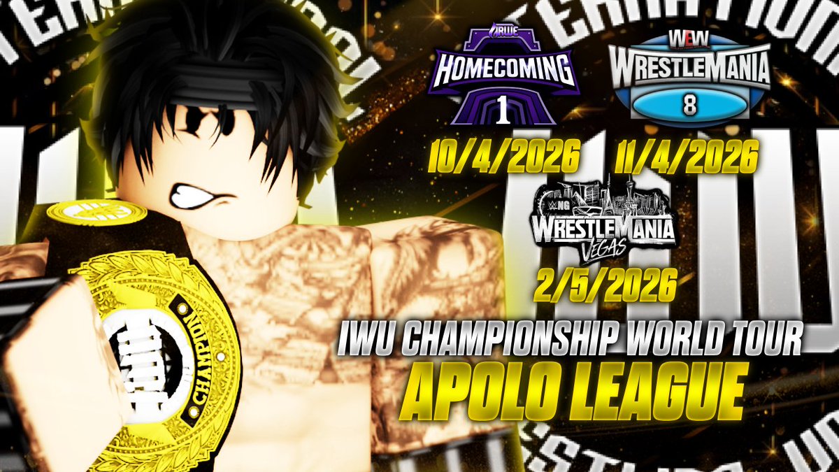 🚨 BREAKING: 

👀 As per request from <a href="/ApoloLeaguee/">AL</a>, he now will embark on a World Title tour aiming to be a fighting champion and to defend the IWU World Championship all across the IWU! 

⏬ Here are the events where he will be making a title defense! ⏬